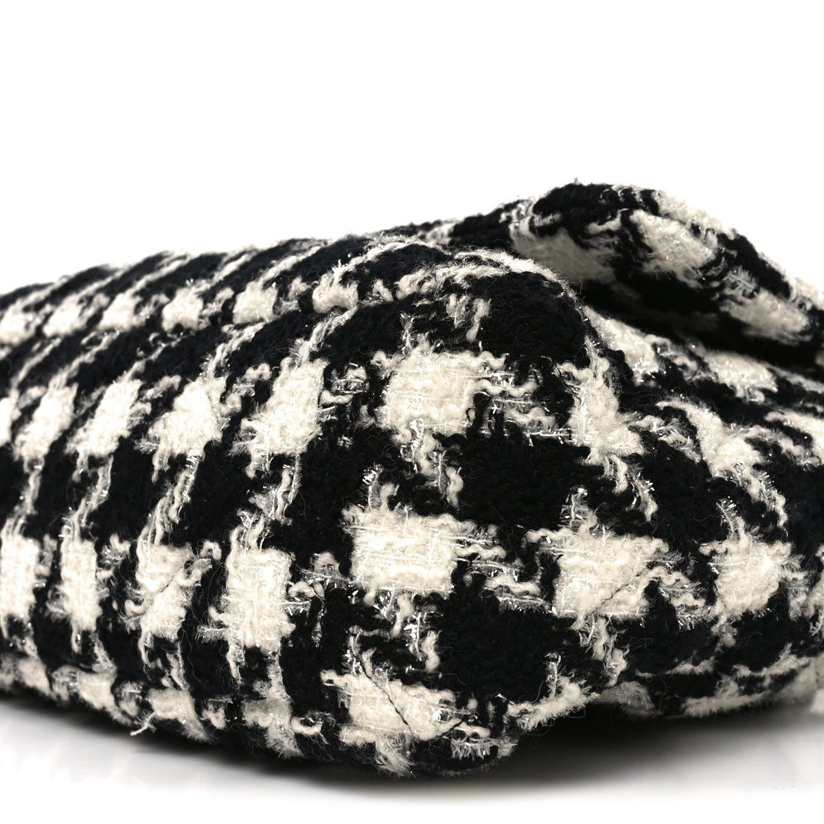 Tweed Quilted Maxi Chanel 19 Flap Black Ecru White
