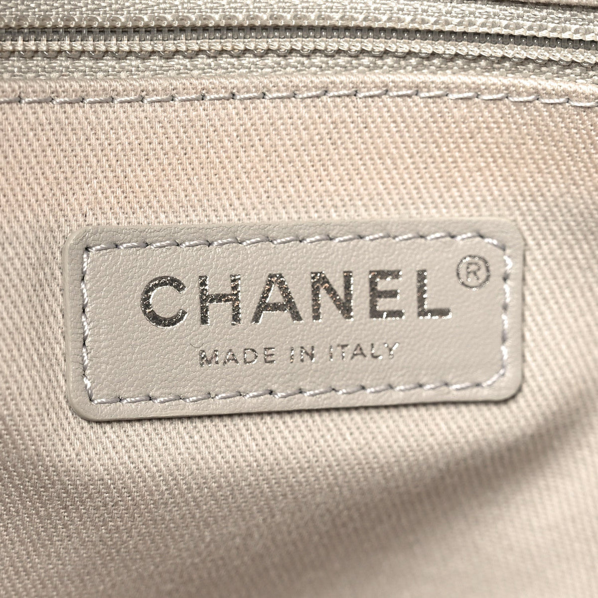 Striped Canvas Small Deauville Tote Dark Grey
