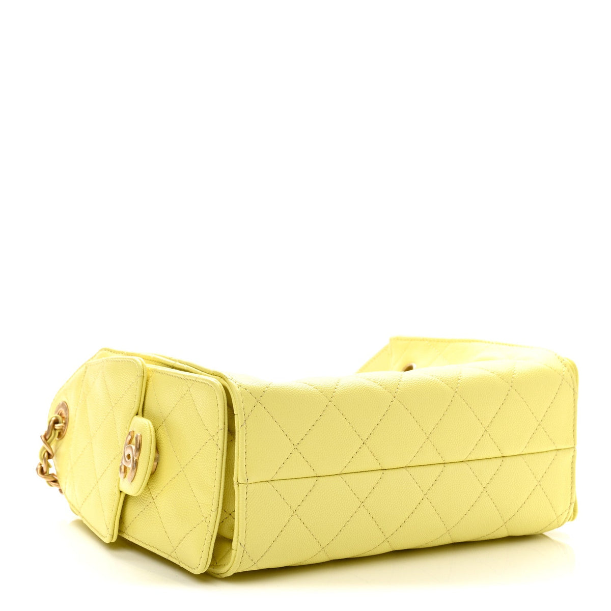 Caviar Quilted Mini Chanel 25 Handbag Light Yellow