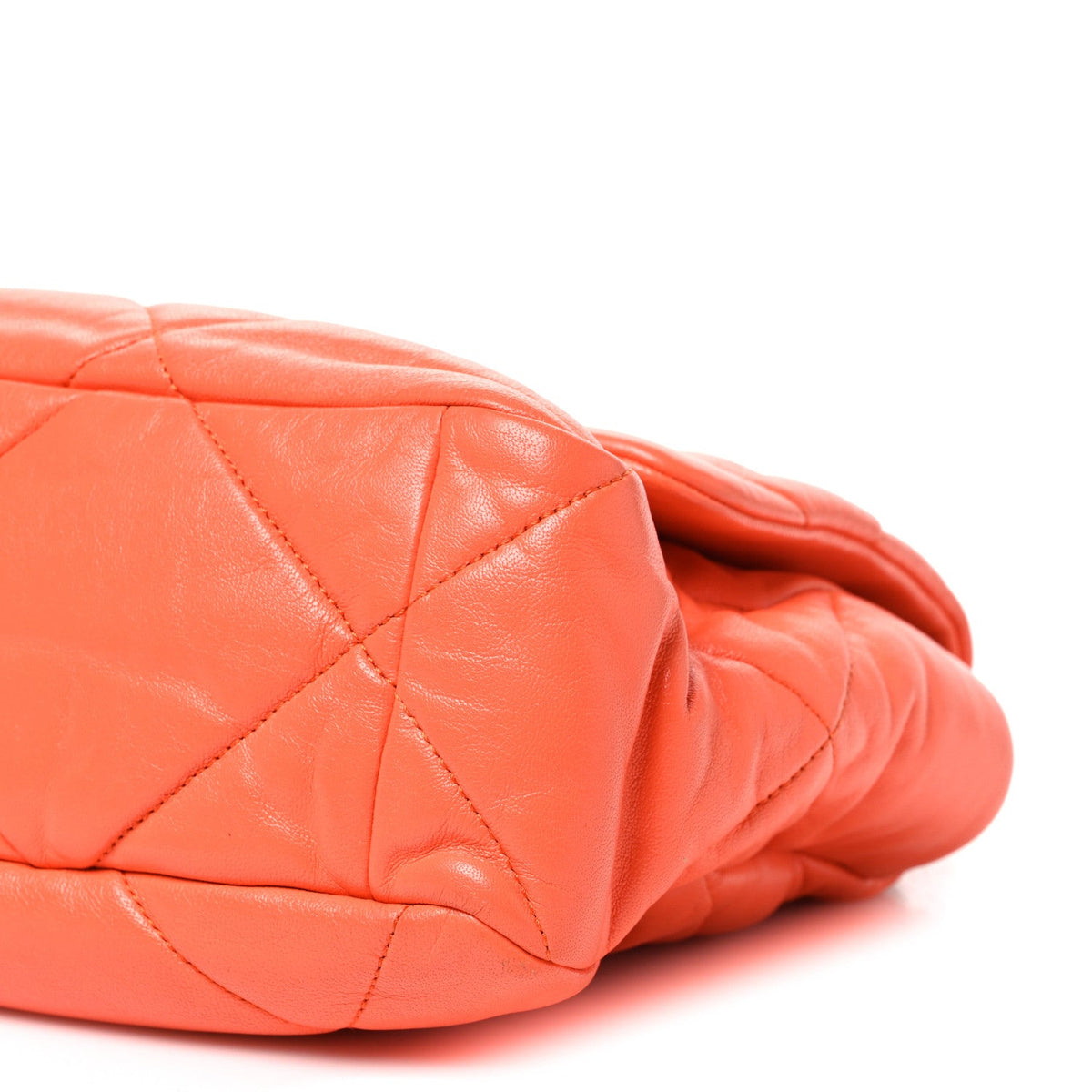 Goatskin Quilted Large Chanel 19 Flap Orange