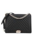 Caviar Quilted Large Boy Flap Black