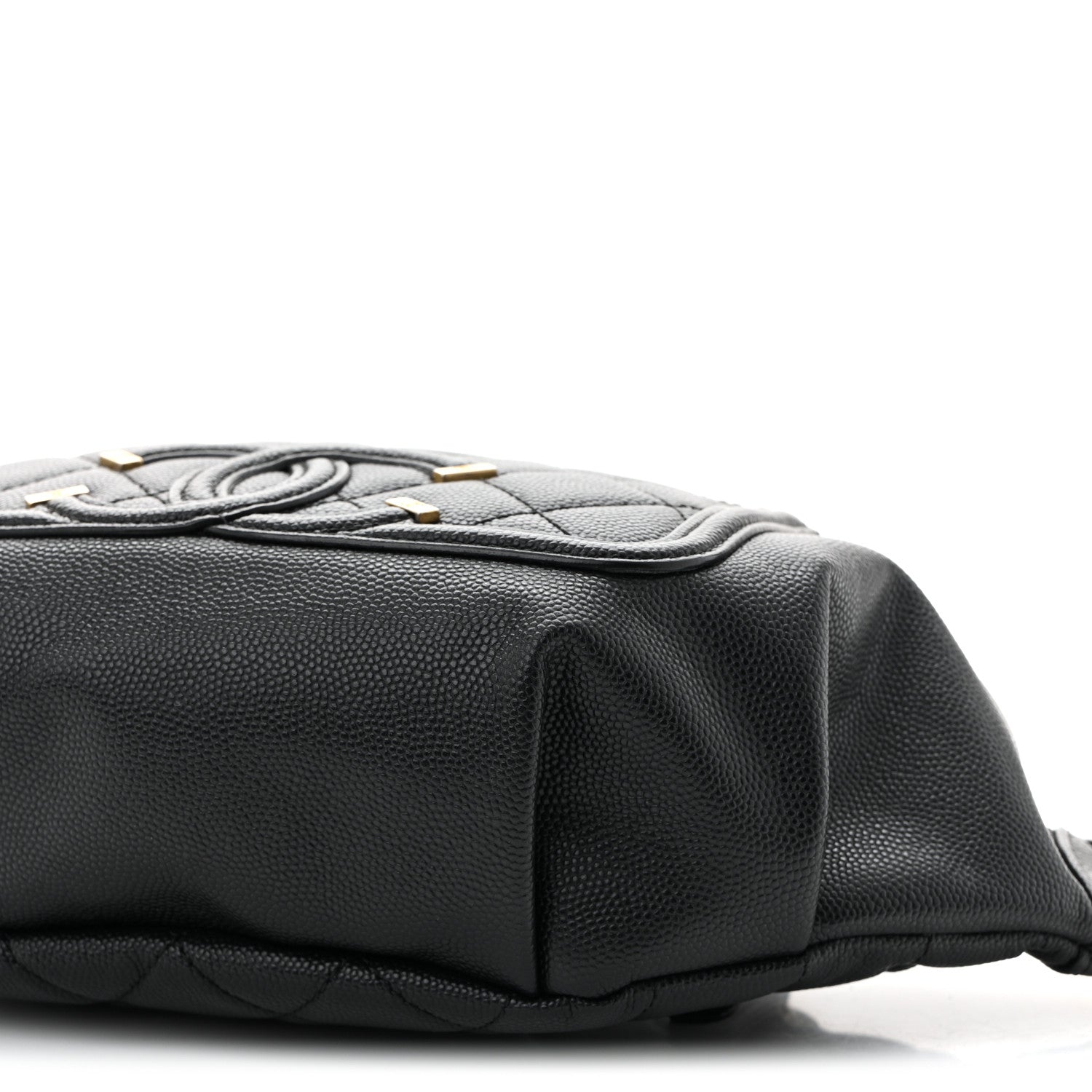 Caviar Quilted Filigree Waist Bag Black