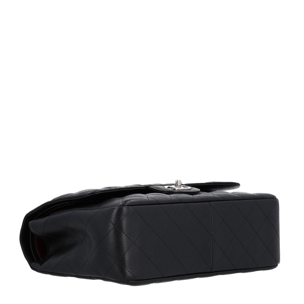 Caviar Quilted Jumbo Double Flap Black