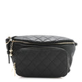 Caviar Quilted Business Affinity Waist Belt Bag Black
