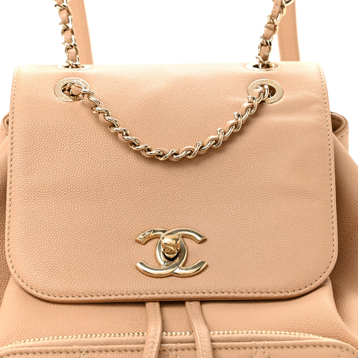 Caviar Quilted Business Affinity Backpack Beige