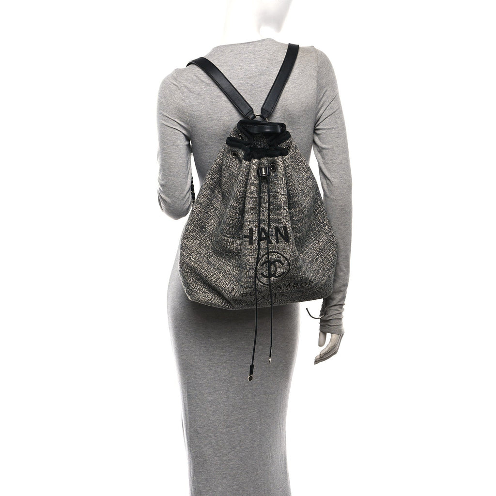 Canvas Large Deauville Backpack Charcoal