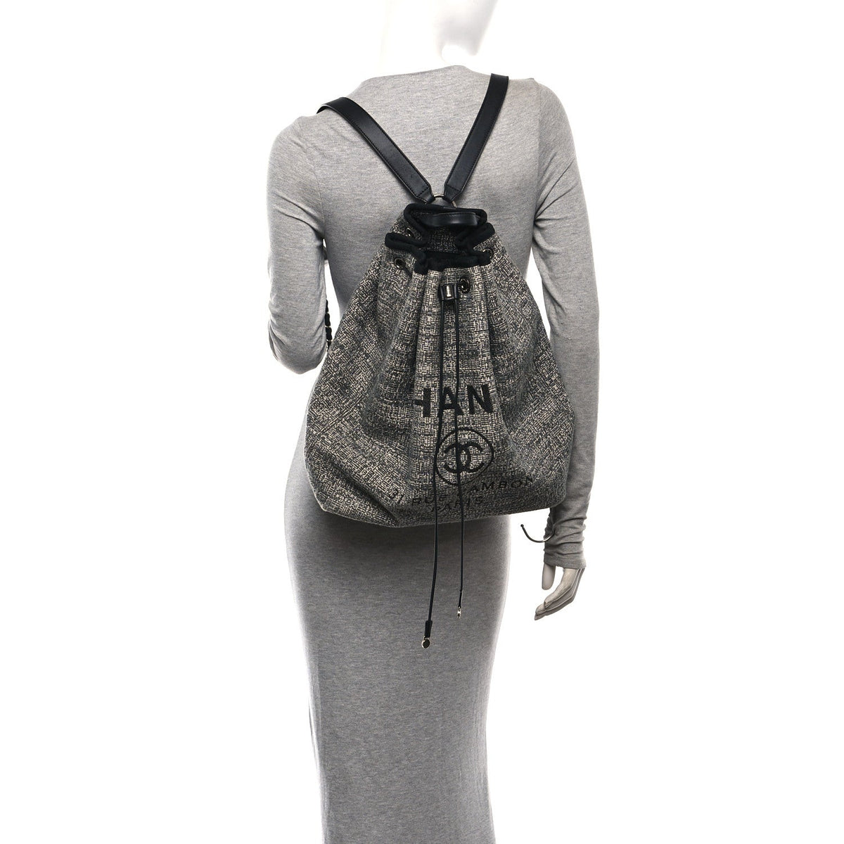 Canvas Large Deauville Backpack Charcoal