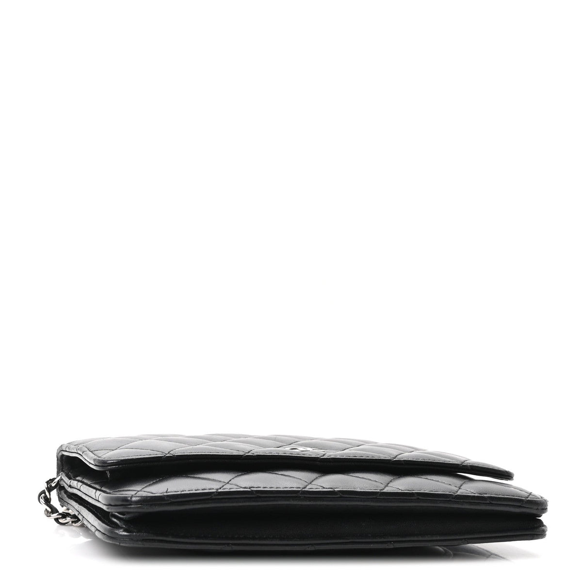 Lambskin Quilted Wallet On Chain WOC Black