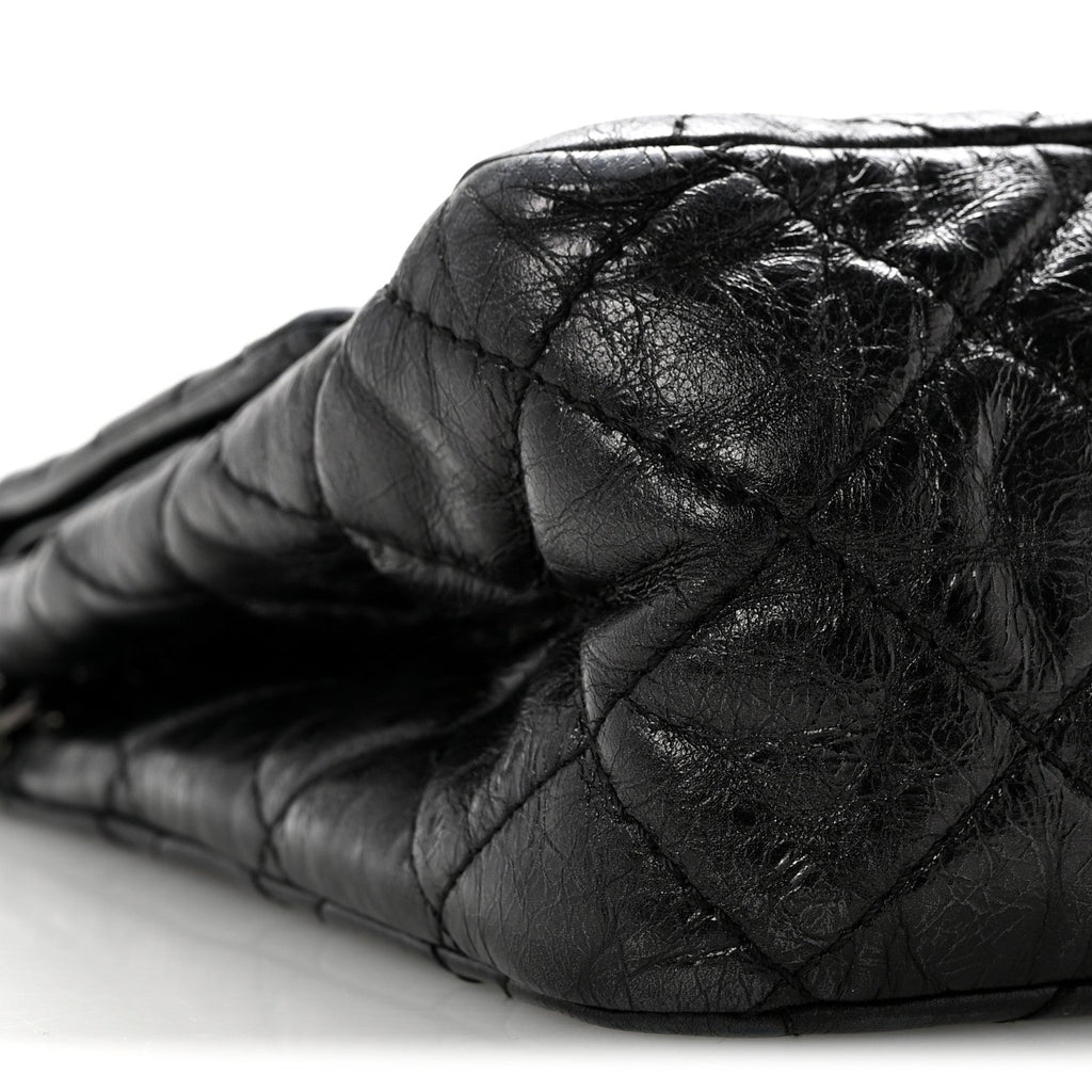 Metallic Aged Calfskin Quilted 2.55 Reissue 227 Flap So Black