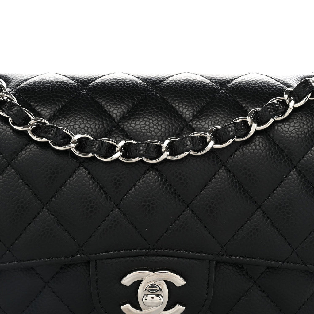 Caviar Quilted Small Double Flap Black