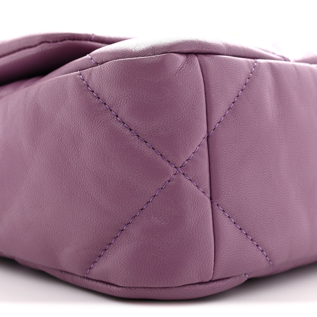 Goatskin Quilted Medium Chanel 19 Flap Violet Purple