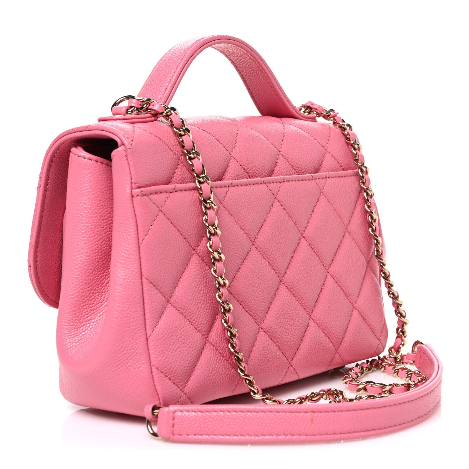 Caviar Quilted Small Business Affinity Flap Pink