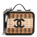 Raffia Patent Medium CC Filigree Vanity Case Black