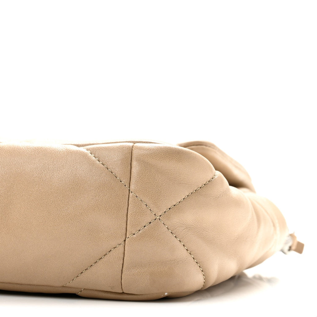 Lambskin Quilted Medium Chanel 19 Flap Dark Beige