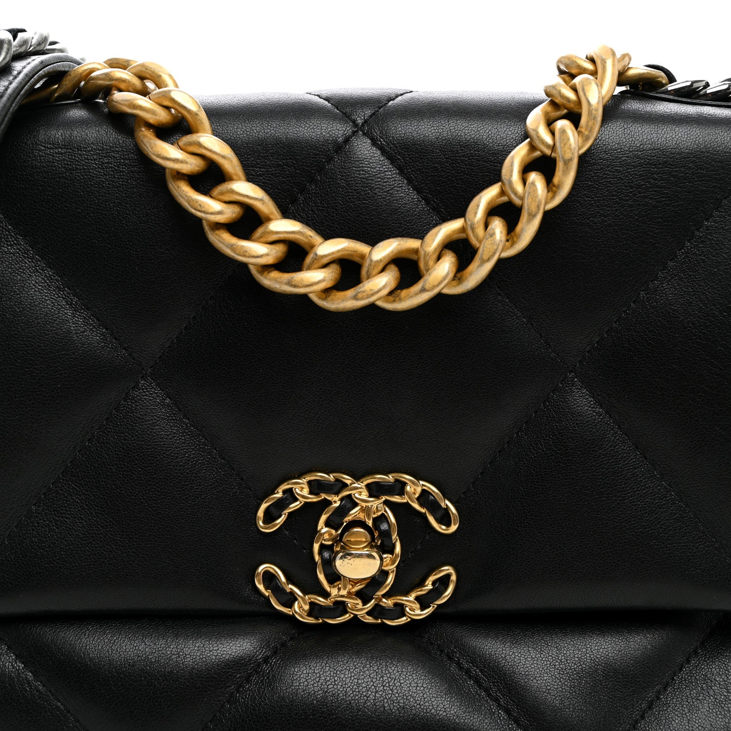 Lambskin Quilted Medium Chanel 19 Flap Black