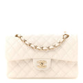 Caviar Quilted Small Double Flap White