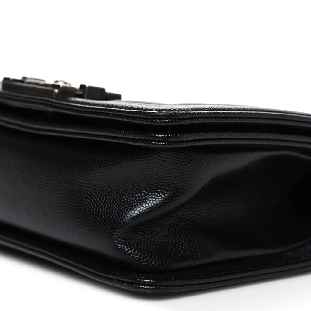 Caviar Quilted Small Boy Flap Black