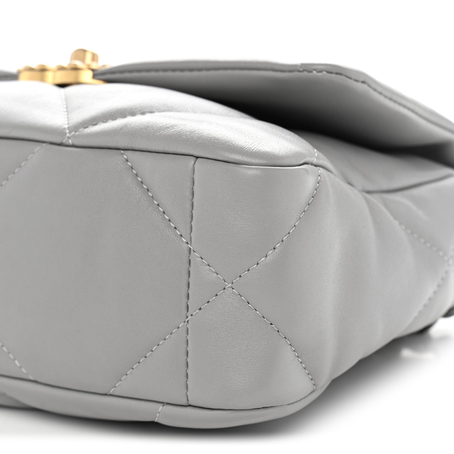 Lambskin Quilted Medium Chanel 19 Flap Grey