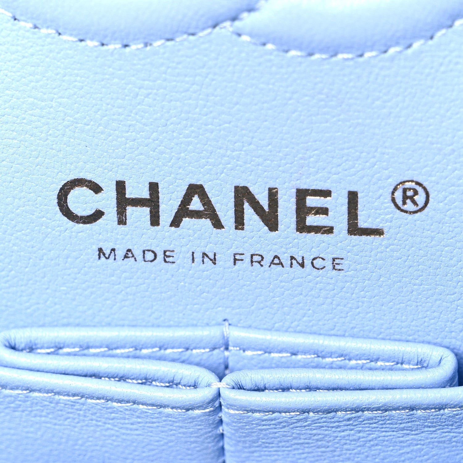 Caviar Quilted Small Double Flap Light Blue