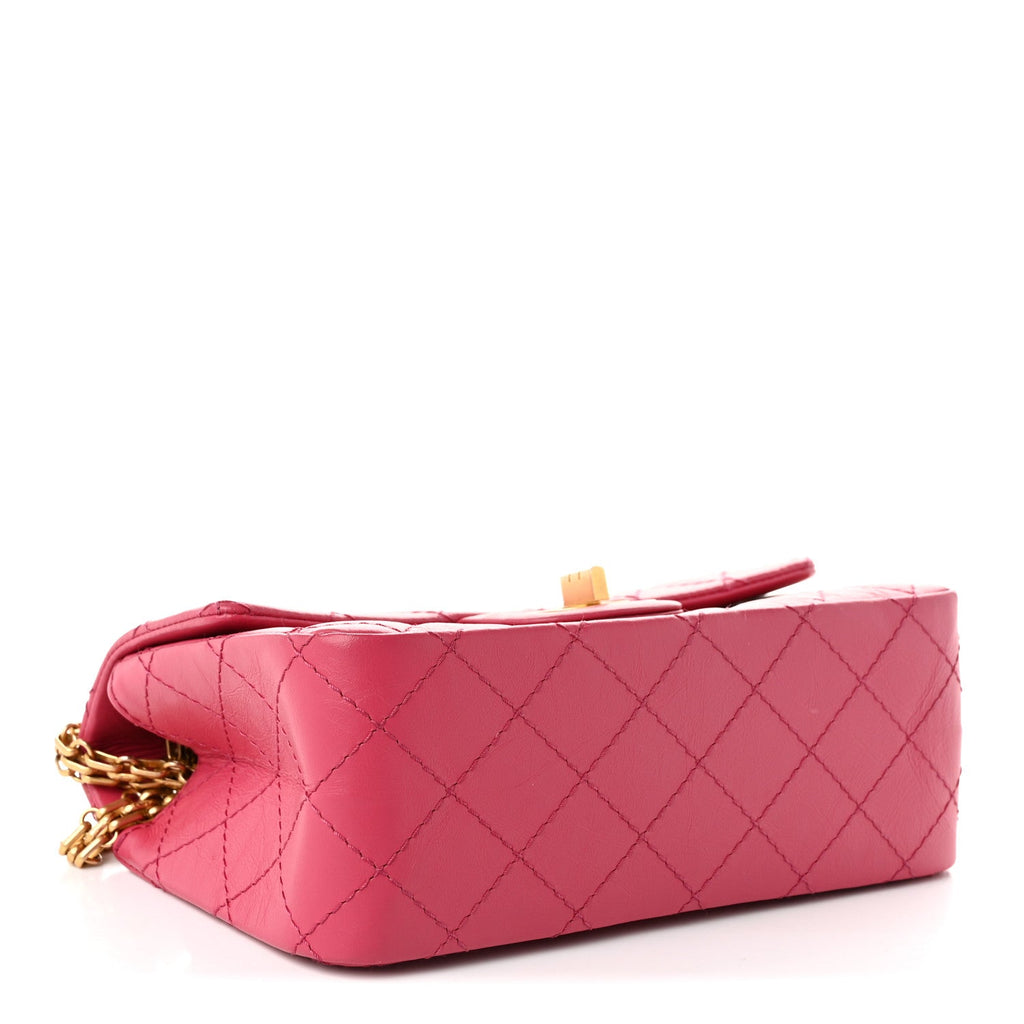 Aged Calfskin Quilted 2.55 Reissue Mini Flap Pink