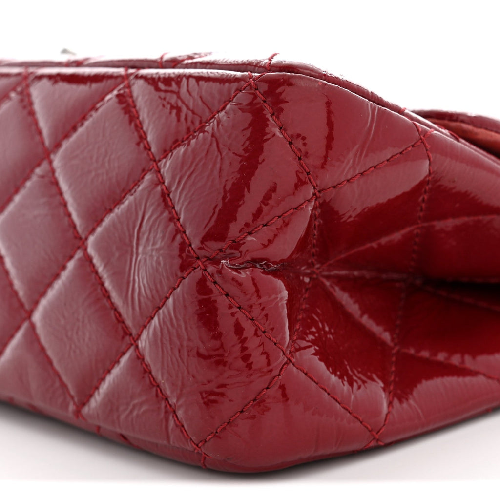 Distressed Patent Quilted 2.55 Reissue 227 Flap Raspberry Red