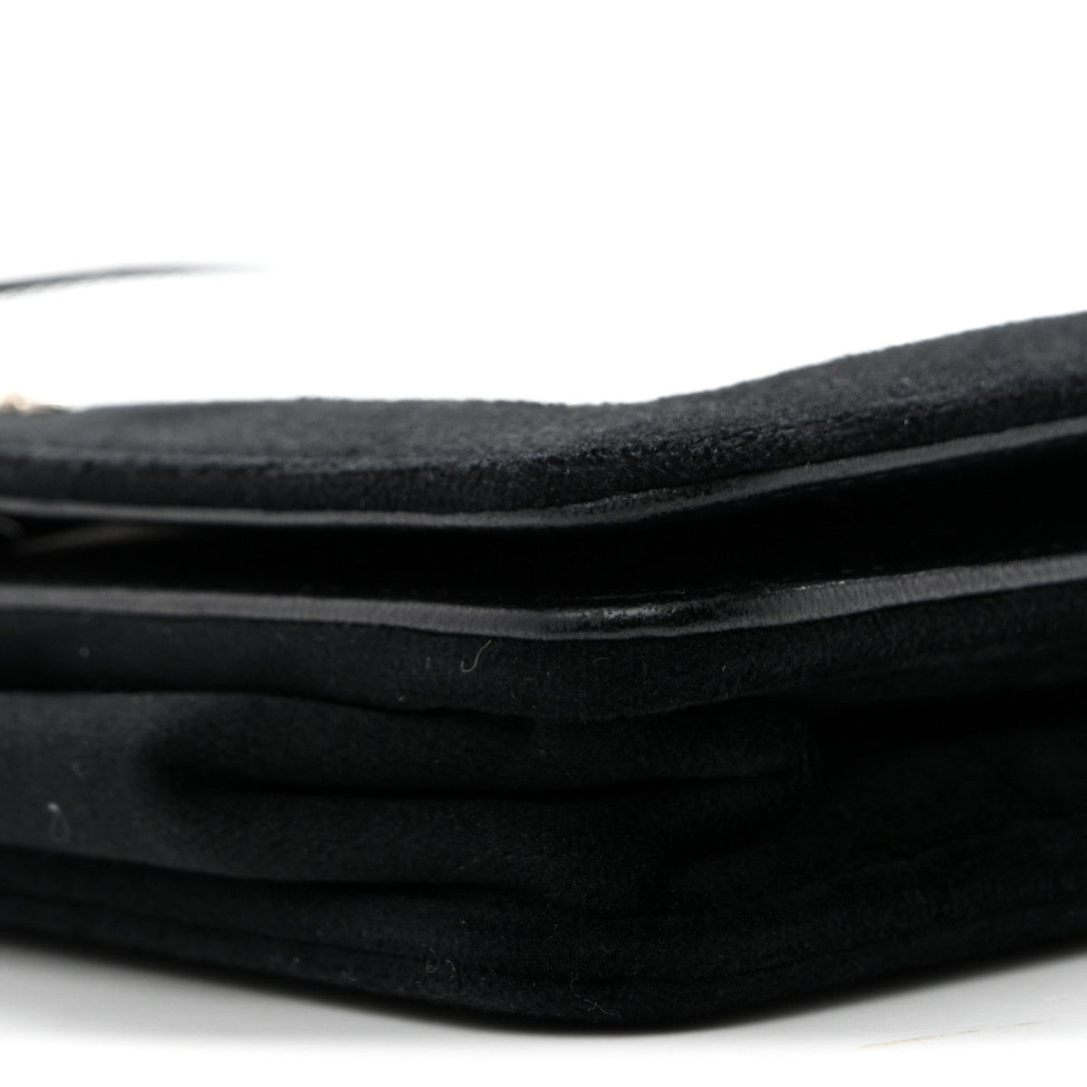 Velvet Mirror Embellished Boy Wallet On Chain WOC Argent