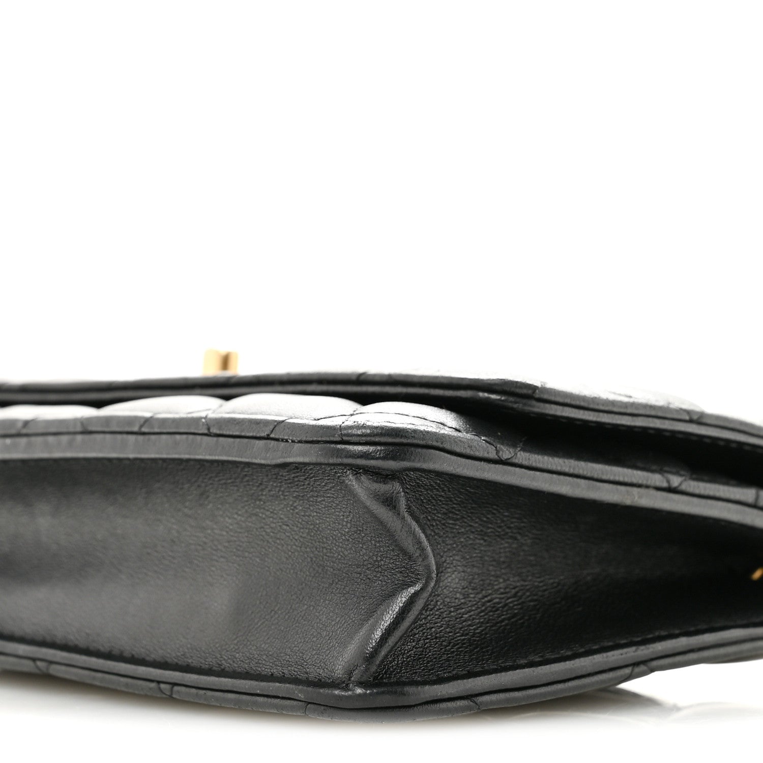 Lambskin Quilted CC Pearl Crush Wallet on Chain WOC Black
