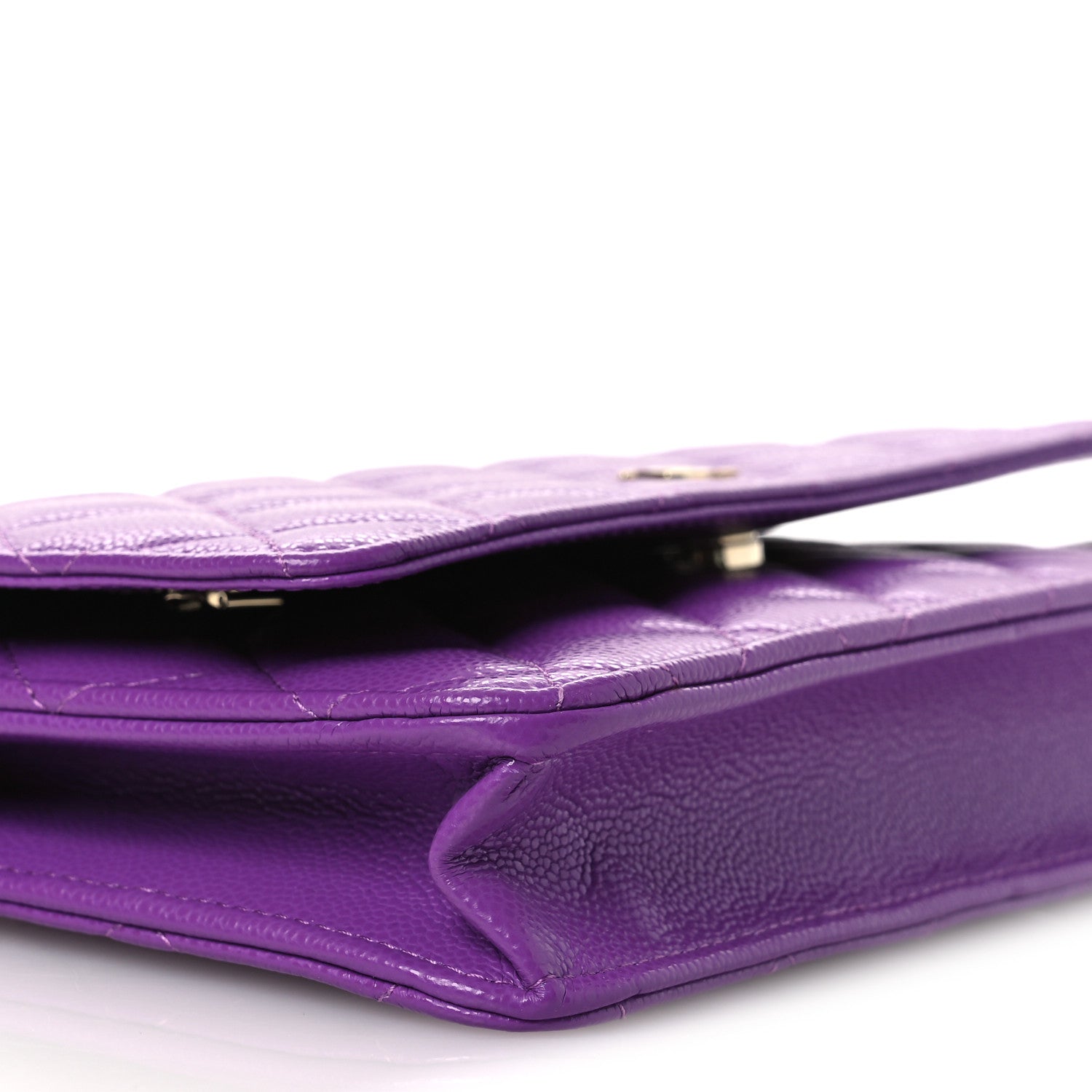 Caviar Quilted Wallet On Chain WOC Purple