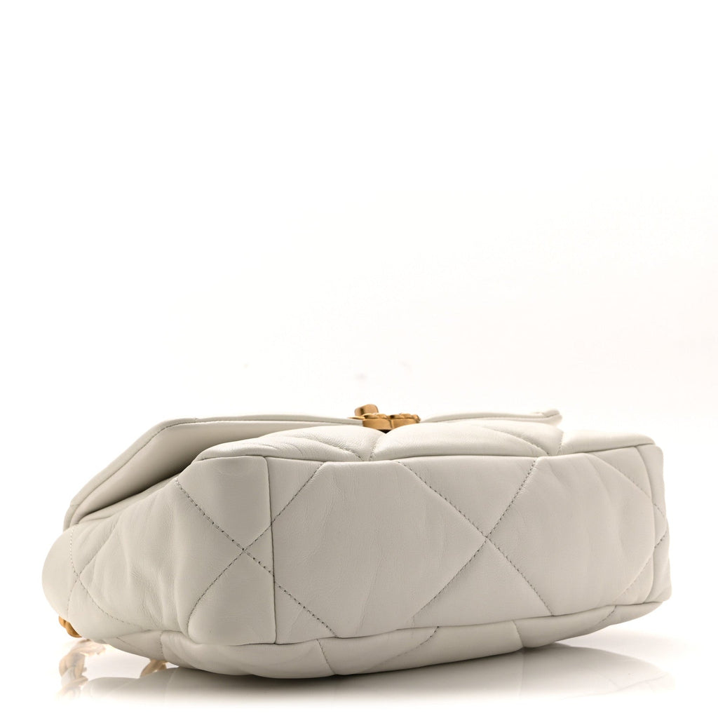 Lambskin Quilted Medium Chanel 19 Flap White