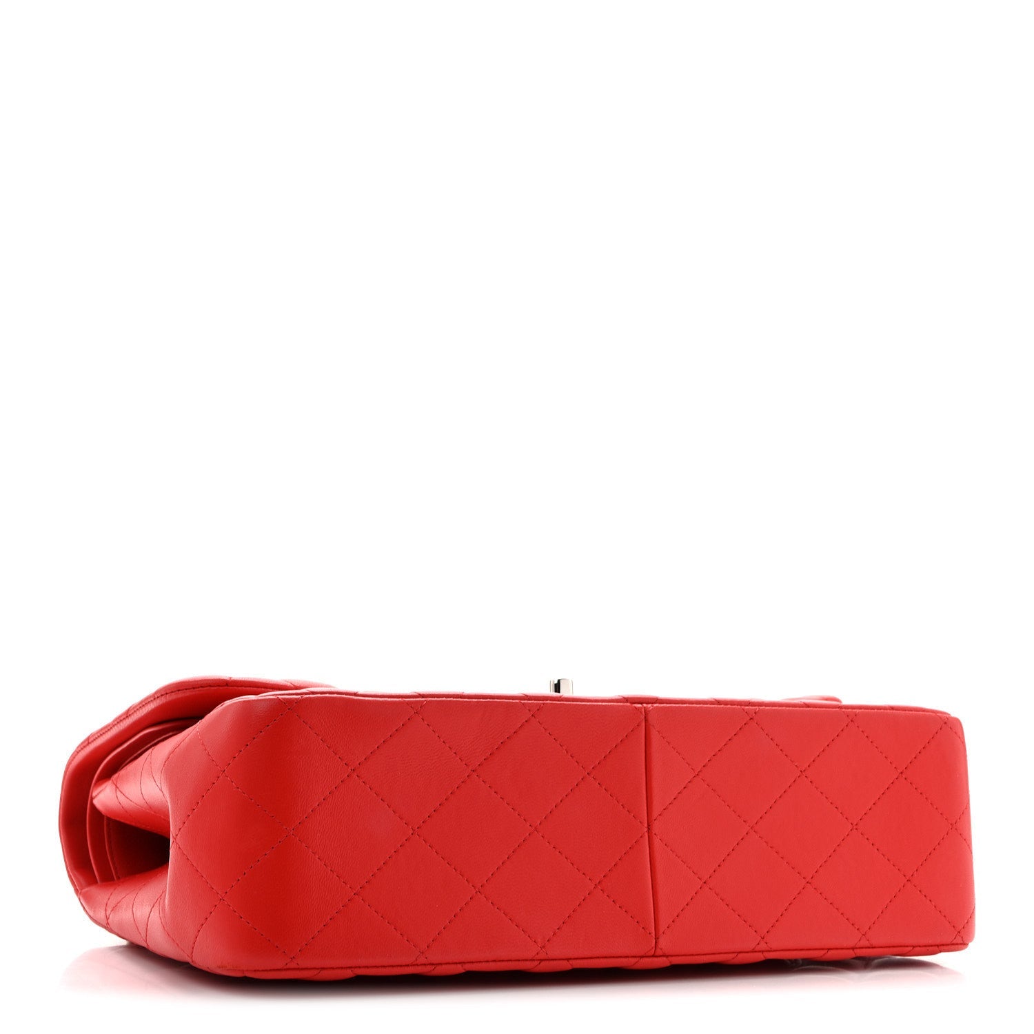Lambskin Quilted Jumbo Double Flap Red