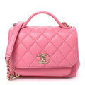 Caviar Quilted Small Business Affinity Flap Pink