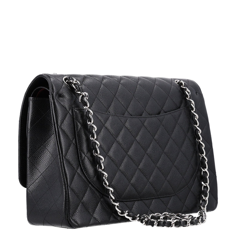 Caviar Quilted Maxi Double Flap Black