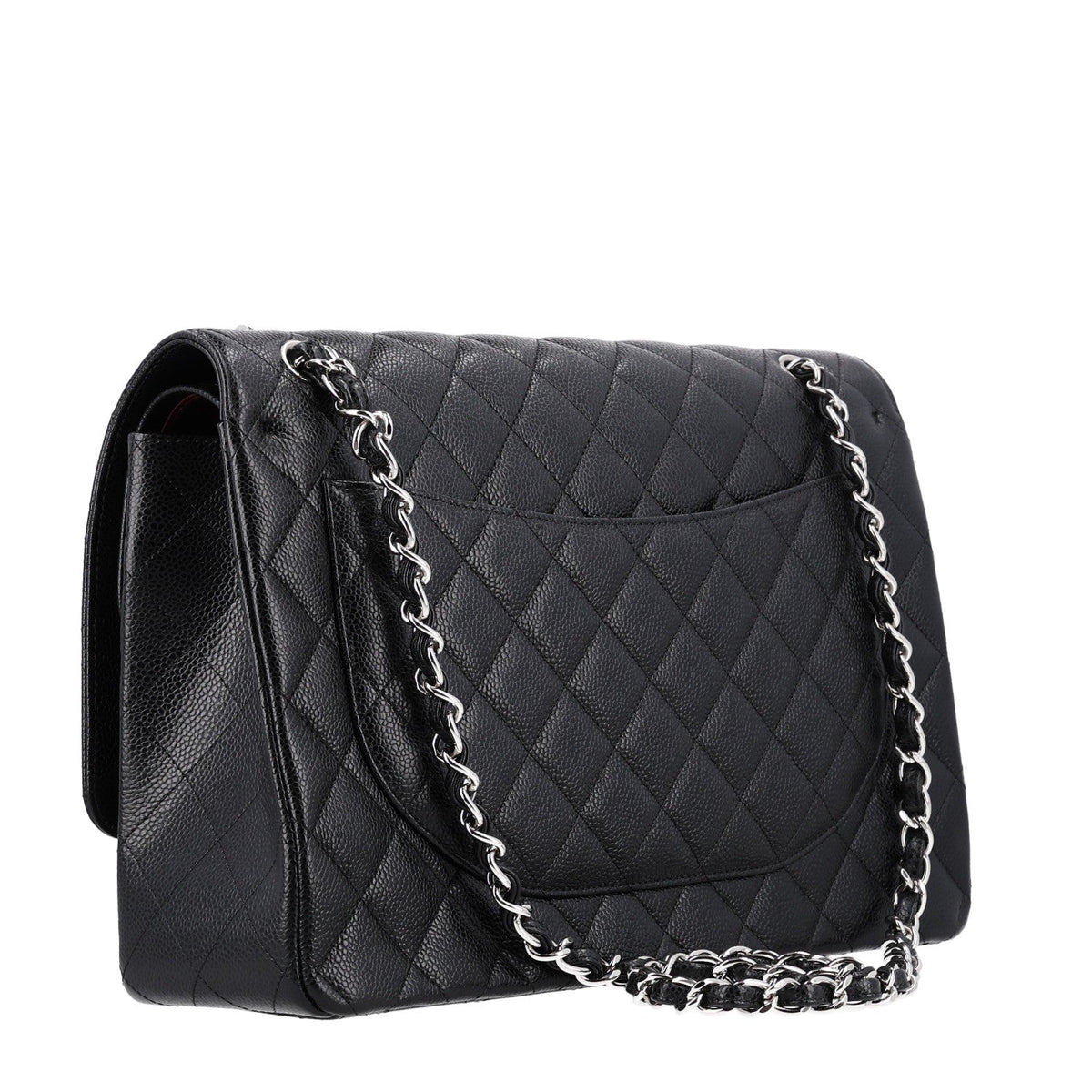 Caviar Quilted Maxi Double Flap Black