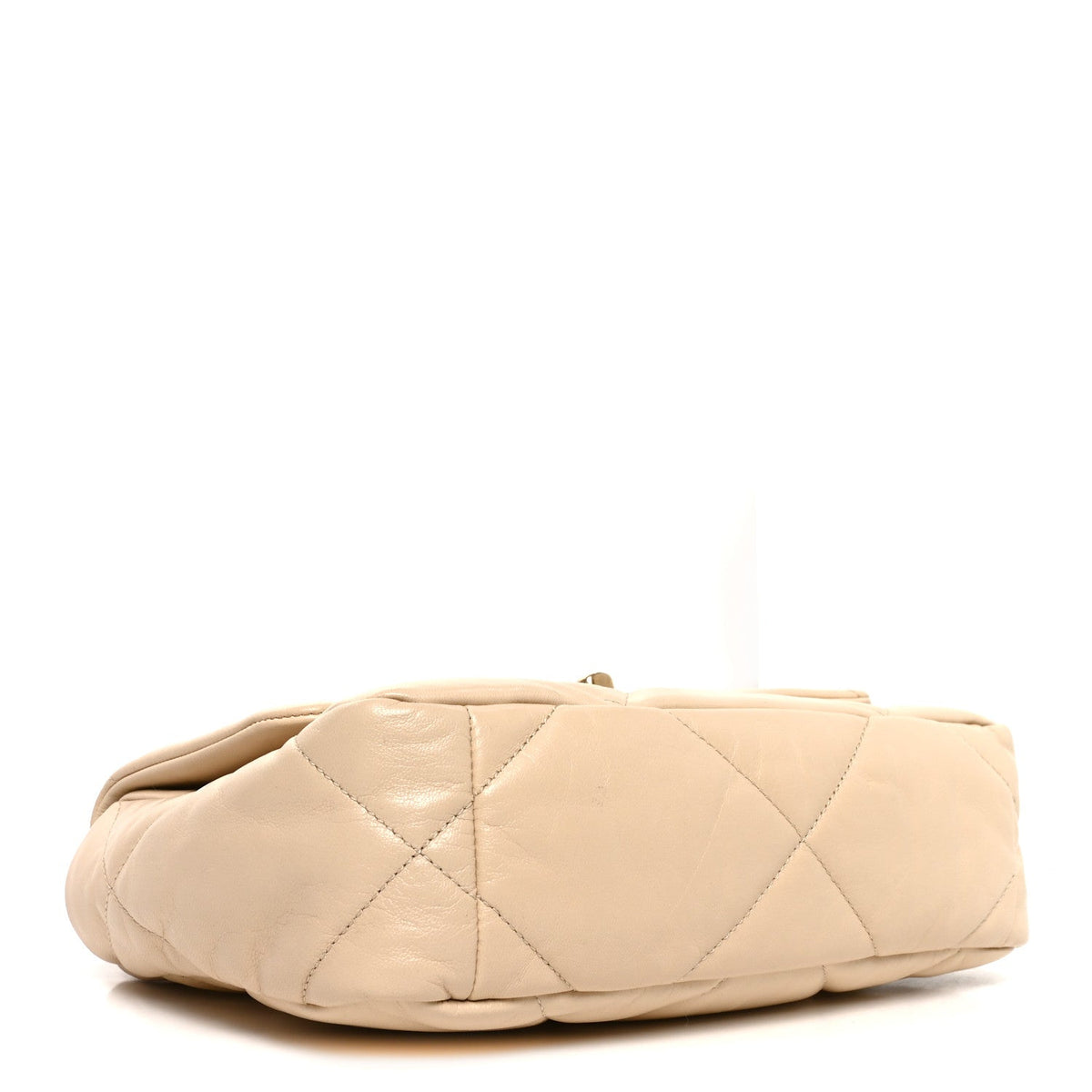 Goatskin Quilted Medium Chanel 19 Flap Beige