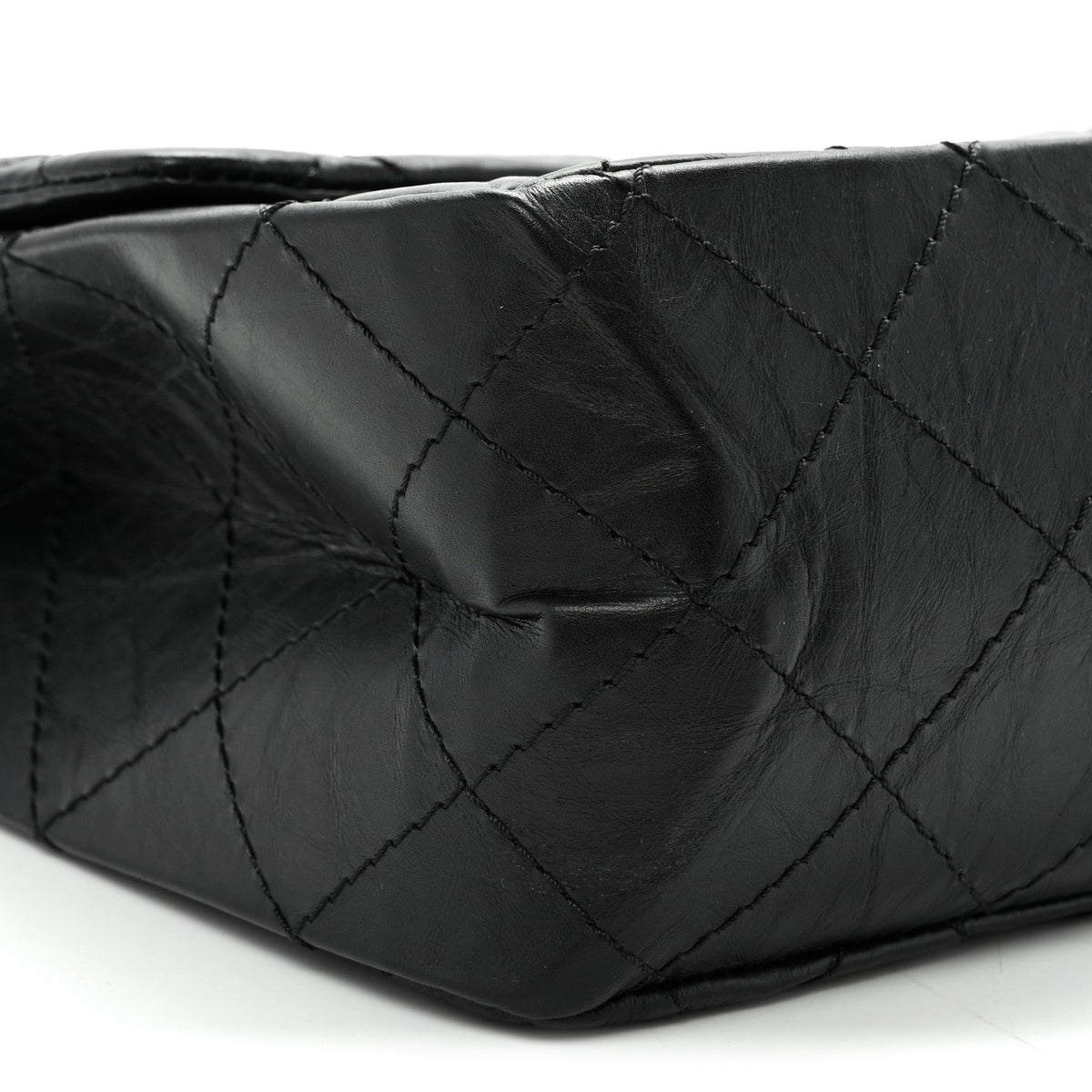 Aged Calfskin Quilted 2.55 Reissue 227 Flap Black