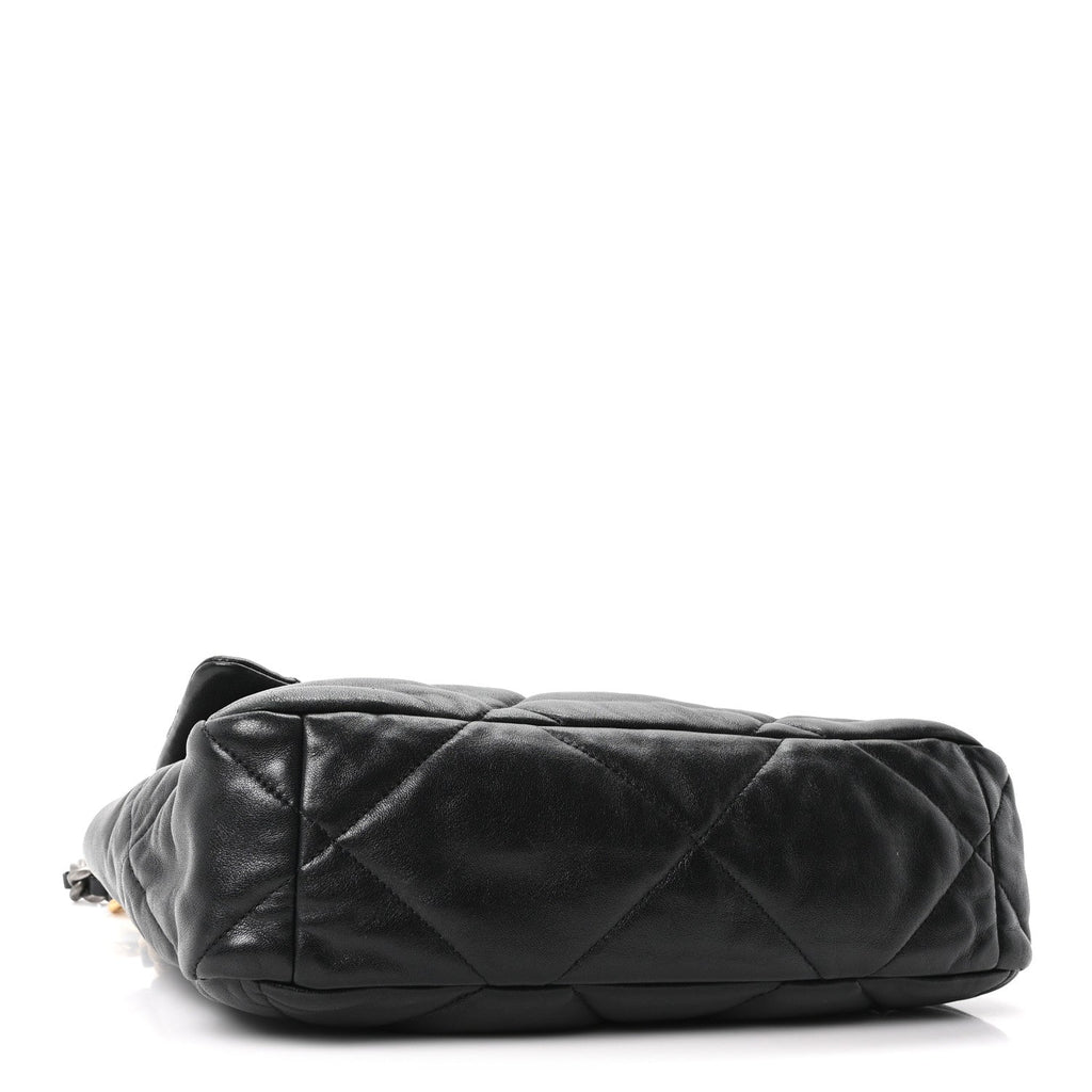 Lambskin Quilted Large Chanel 19 Flap Black