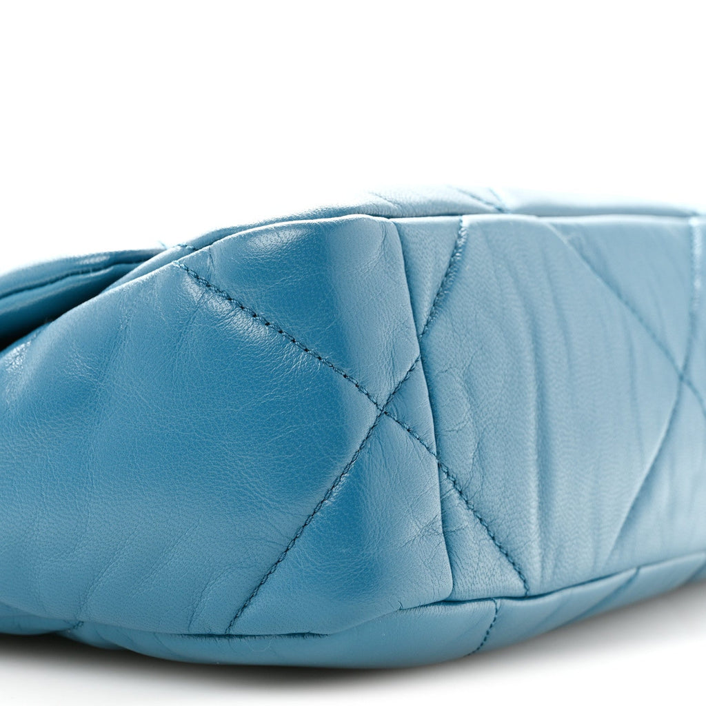 Goatskin Quilted Medium Chanel 19 Flap Turquoise