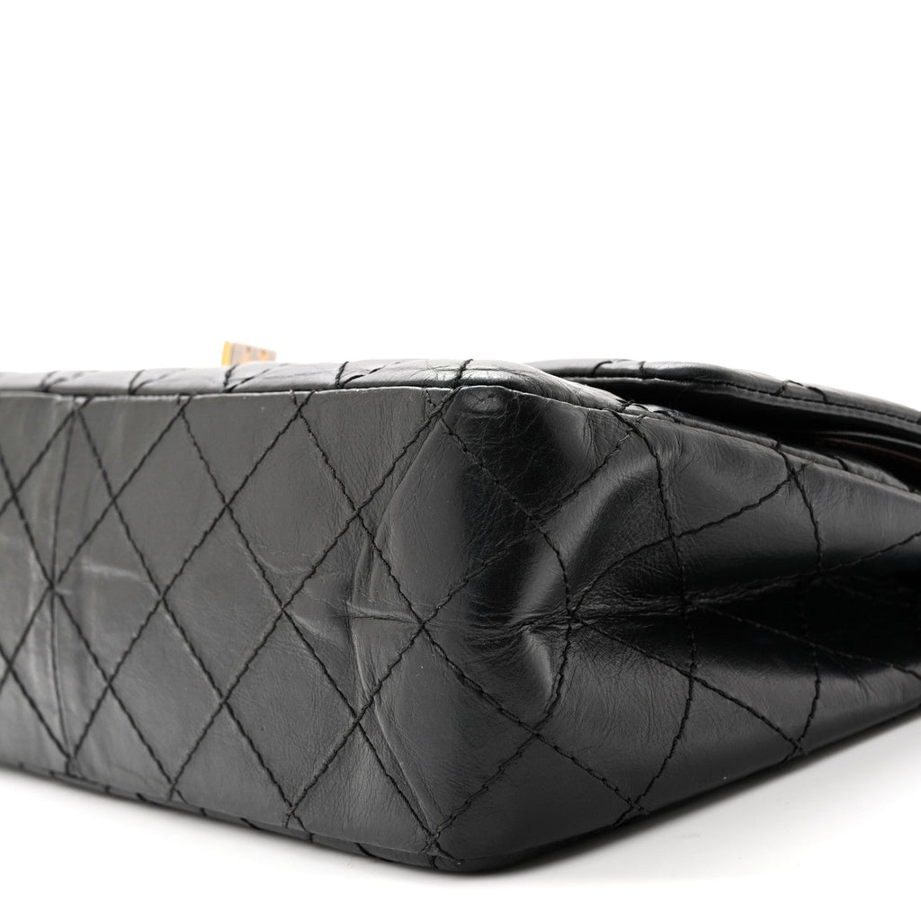 Aged Calfskin Quilted 2.55 Reissue 226 Flap Black
