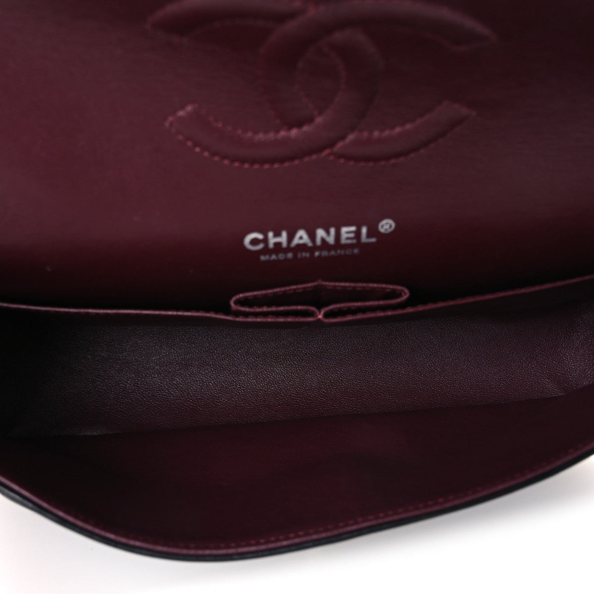 Lambskin Quilted Medium Double Flap Black Black