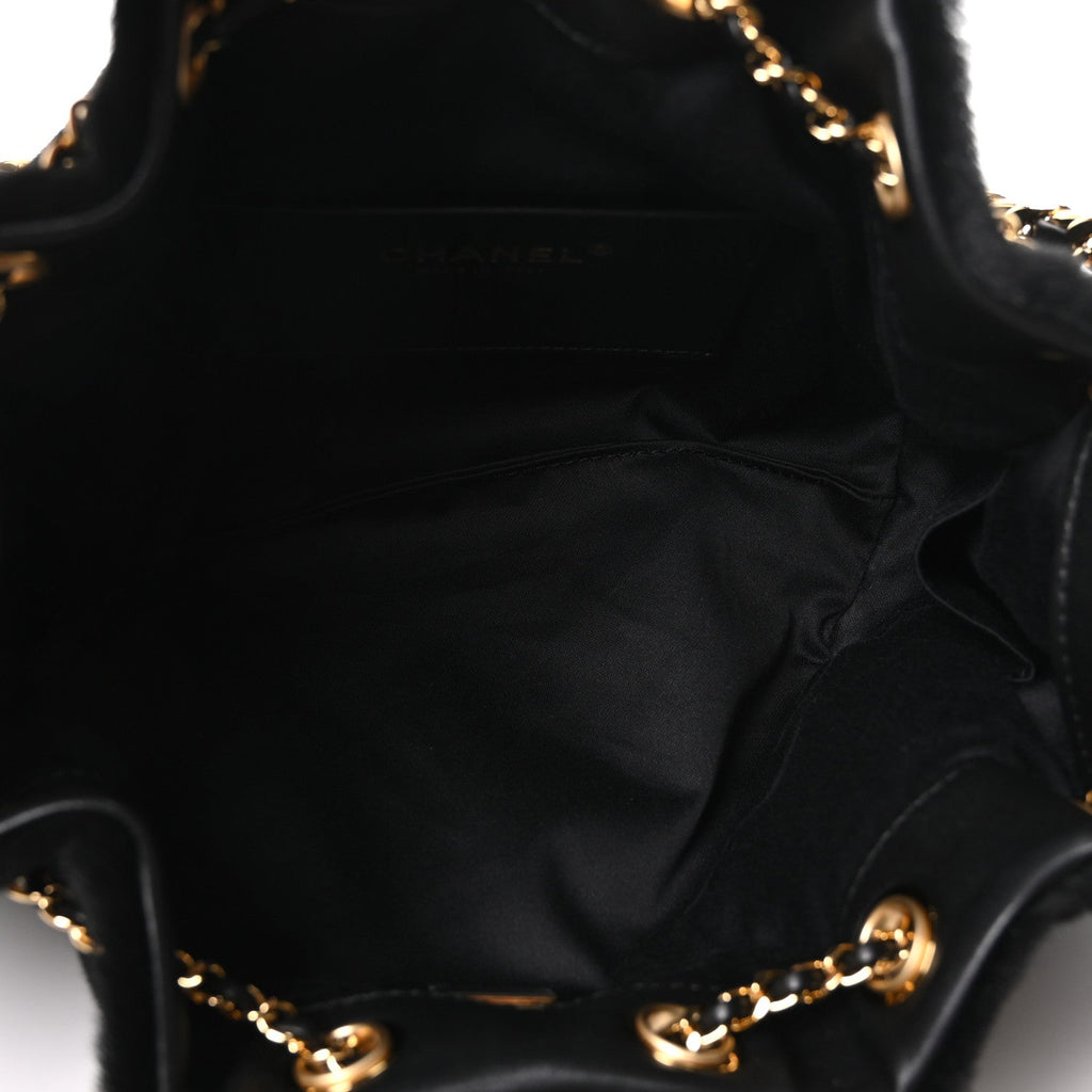Pony Hair Mini Chanel 25 Handbag Black