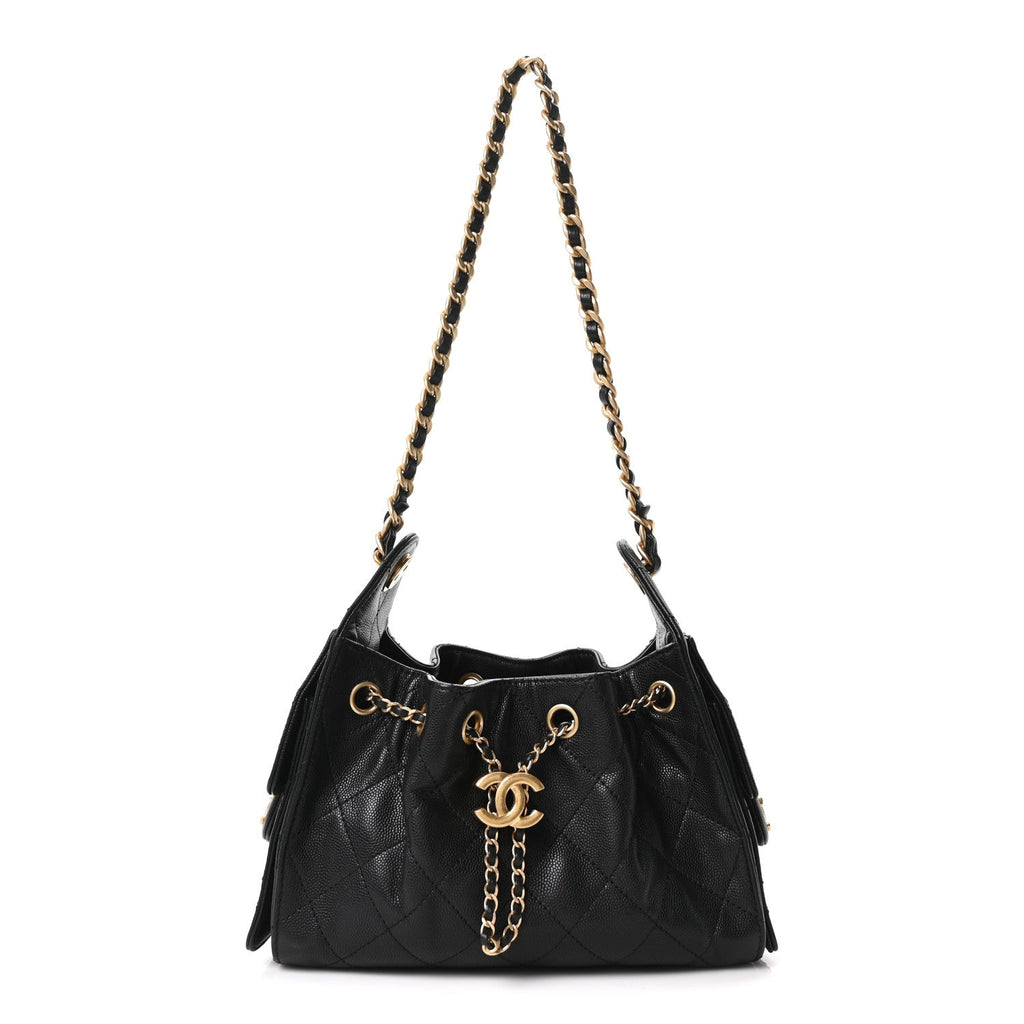 Caviar Quilted Mini Chanel 25 Handbag Black