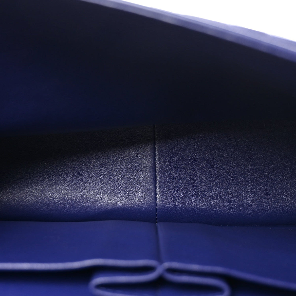 Lambskin Chevron Quilted Jumbo Double Flap Navy Blue