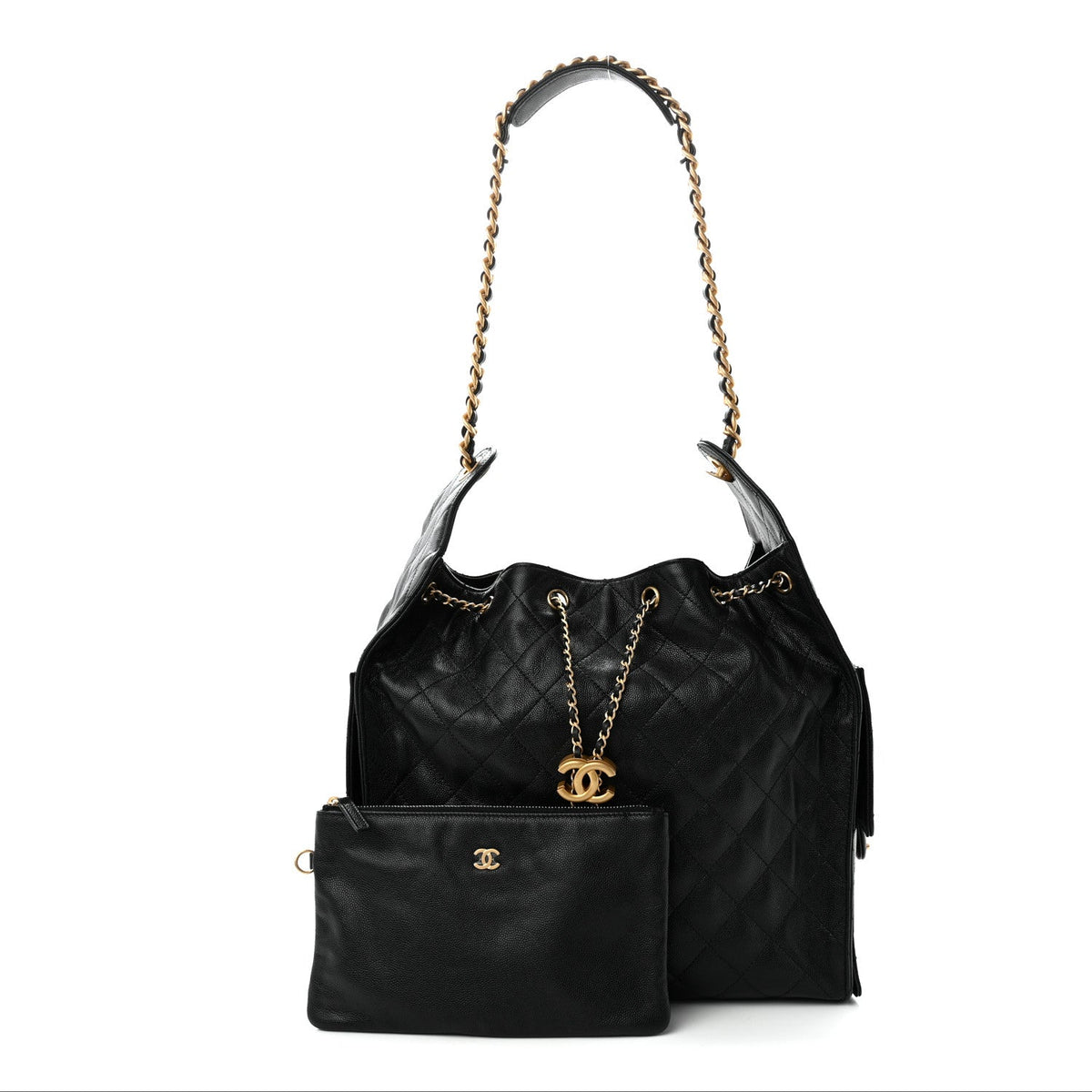 Caviar Quilted Medium Chanel 25 Handbag Black