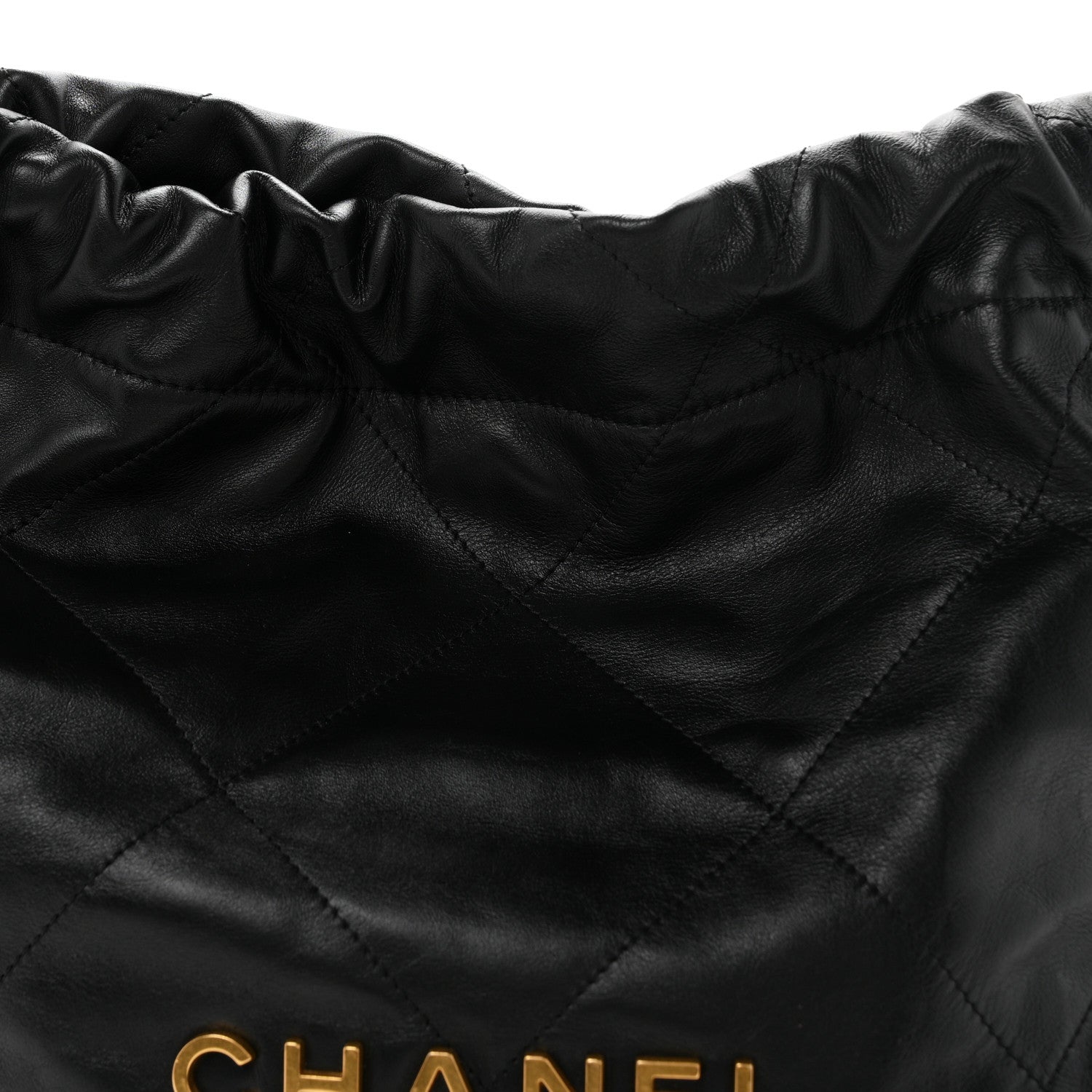 Shiny Calfskin Quilted Small Chanel 22 Black