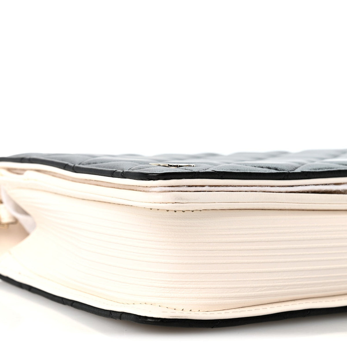 Lambskin Quilted Book Wallet On Chain WOC Black