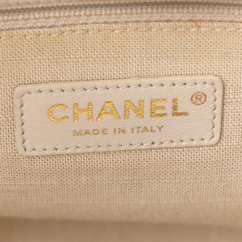 Mixed Fibers Small Deauville Tote Beige