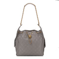 Caviar Quilted Medium Chanel 25 Handbag Dark Grey