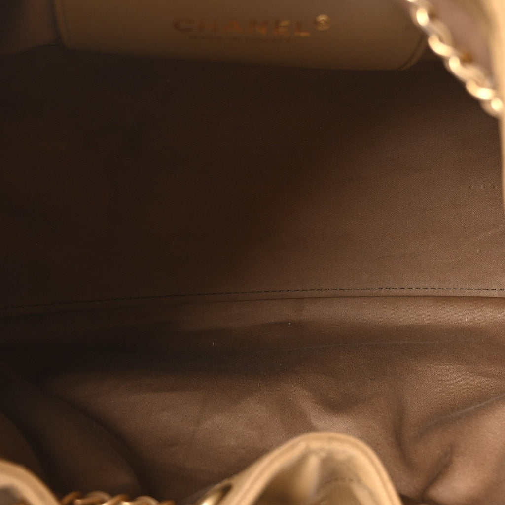 Caviar Quilted Small Chanel 25 Handbag Beige