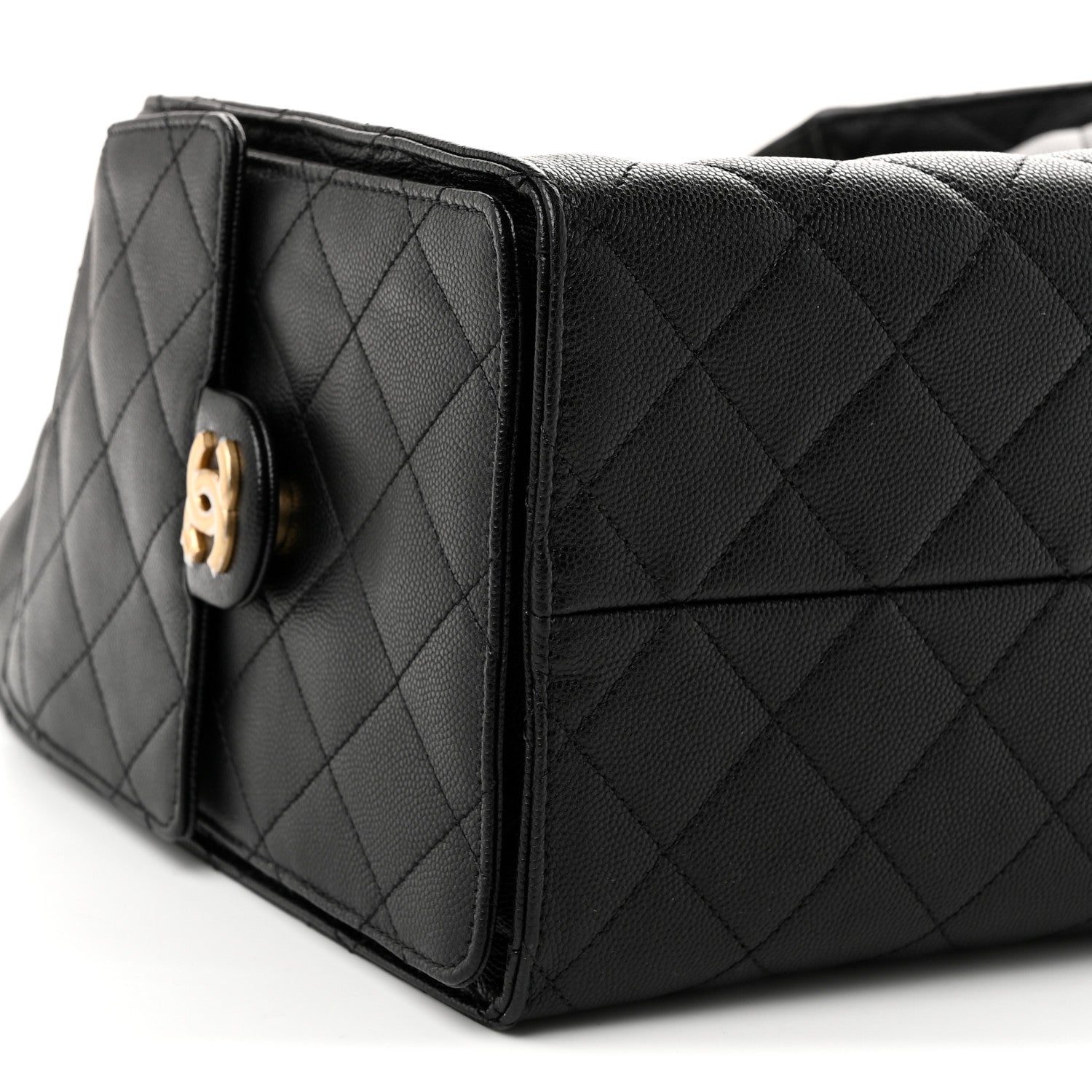 Caviar Quilted Medium Chanel 25 Handbag Black