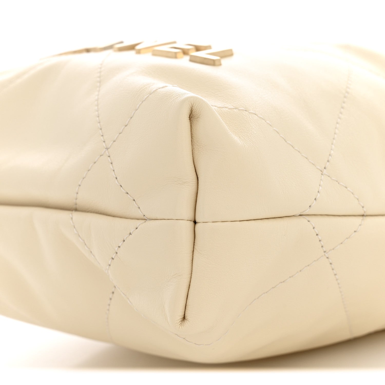 Shiny Calfskin Quilted Mini Chanel 22 Light Beige